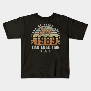 Born July 1989 Limited Edition 31th Birthday Kids T-Shirt